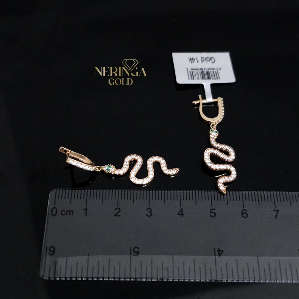 Rose gold english lock earrings #65856