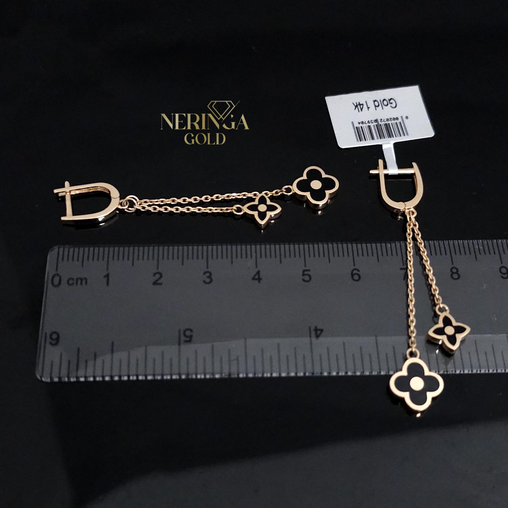 Rose gold english lock earrings #65891