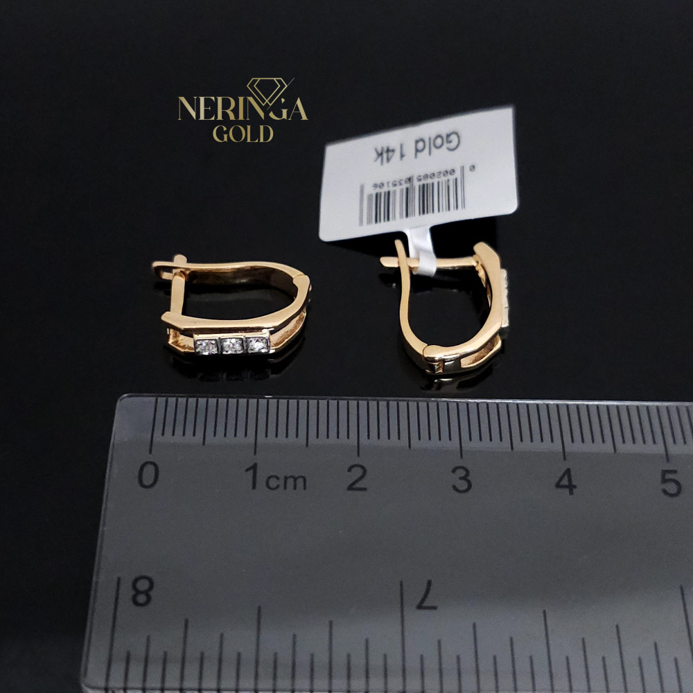 Rose gold english lock earrings #65872