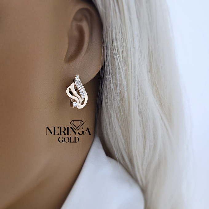 Rose gold english lock earrings #65886 Rose gold english lock earrings #65886