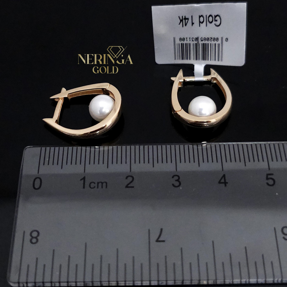 Rose gold english lock earrings #66005