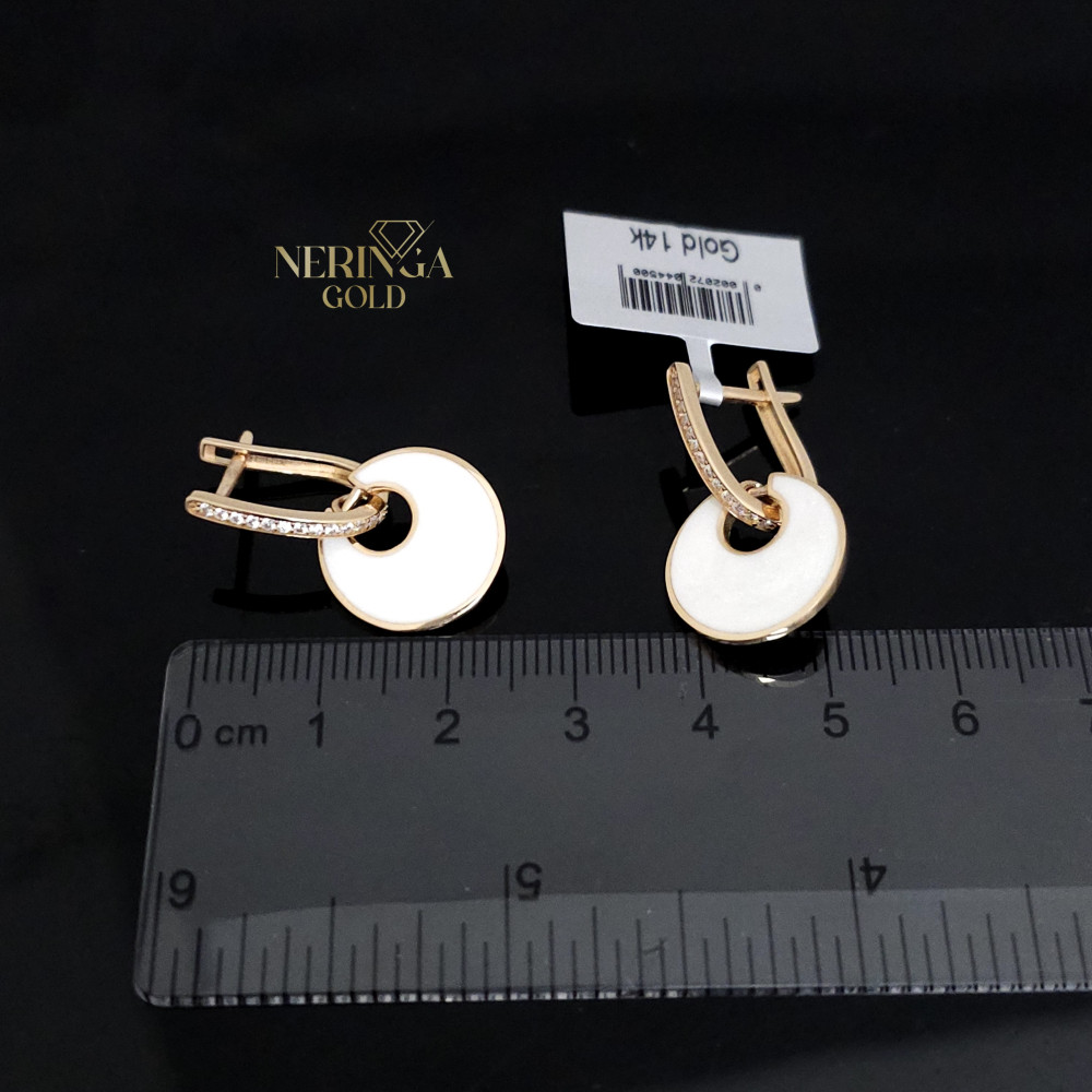 Rose gold english lock earrings #65829