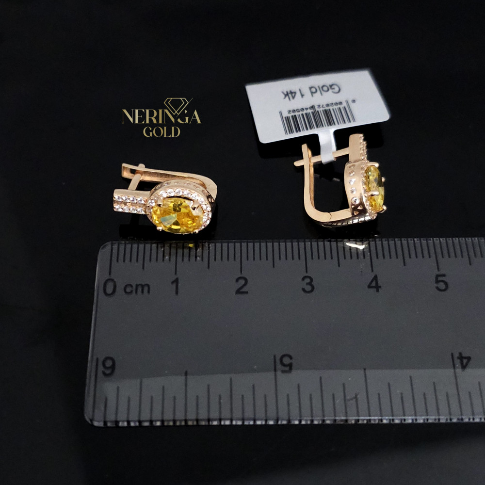 Rose gold english lock earrings #65968