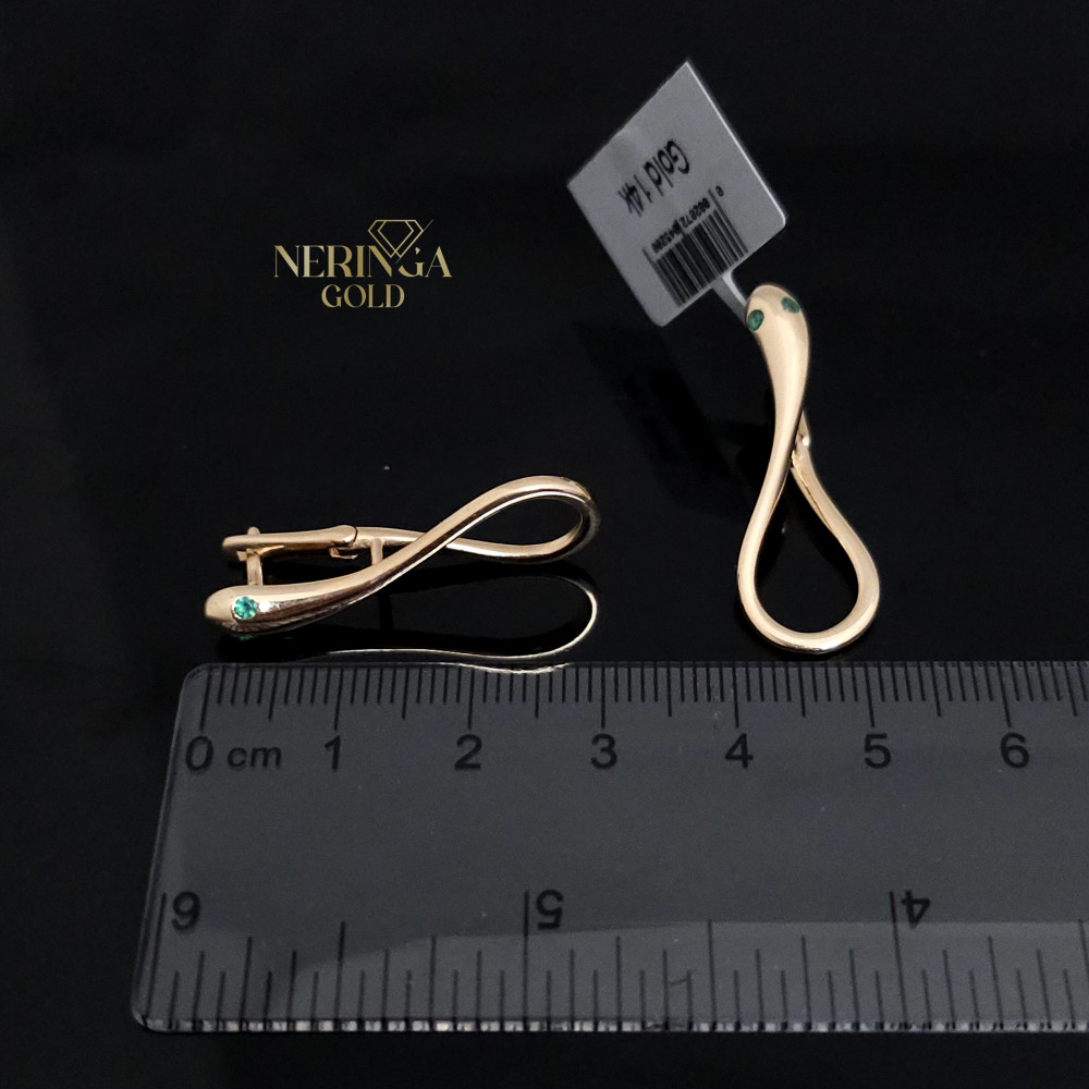 Rose gold english lock earrings #65840