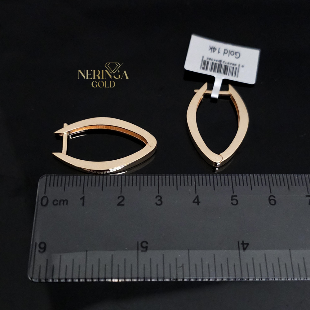 Rose gold english lock earrings #65837