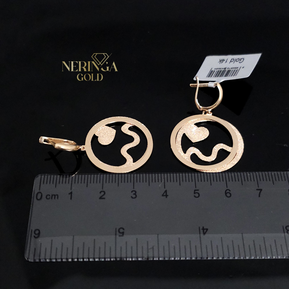 Rose gold english lock earrings #65848