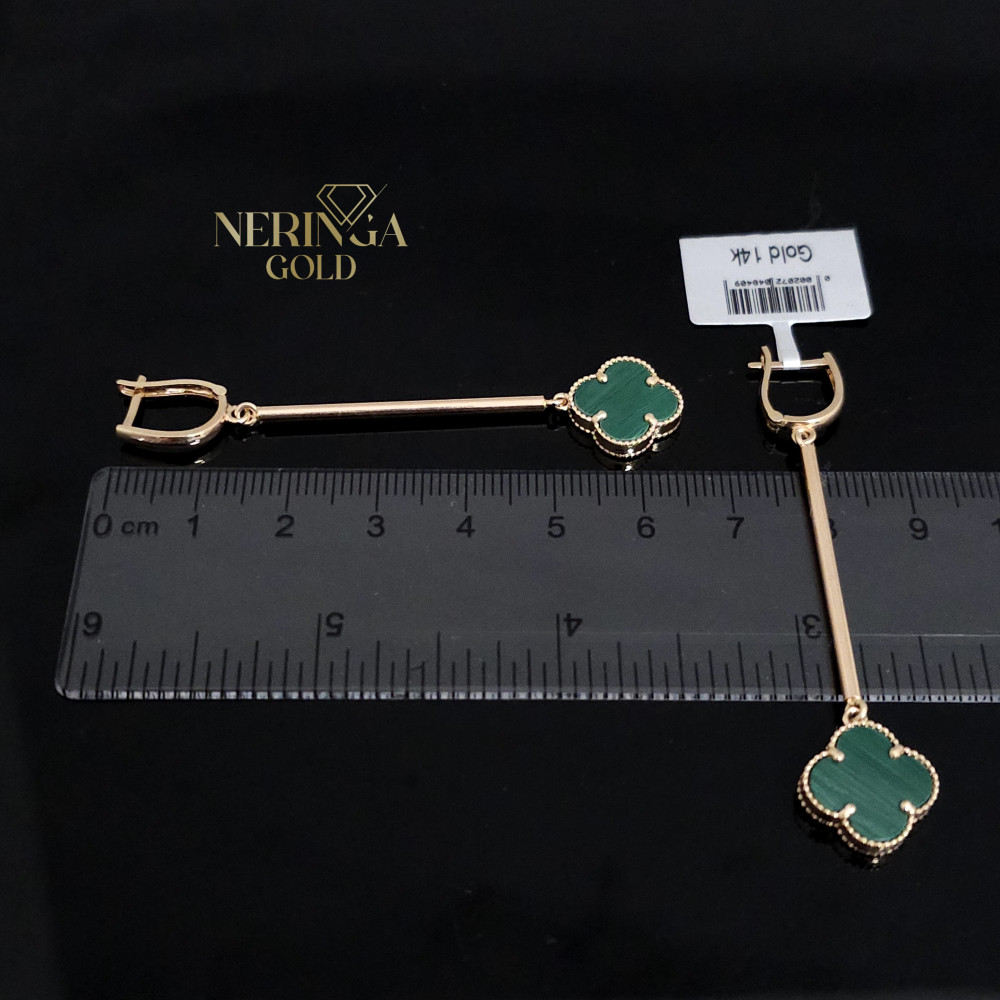 Rose gold english lock earrings #65997