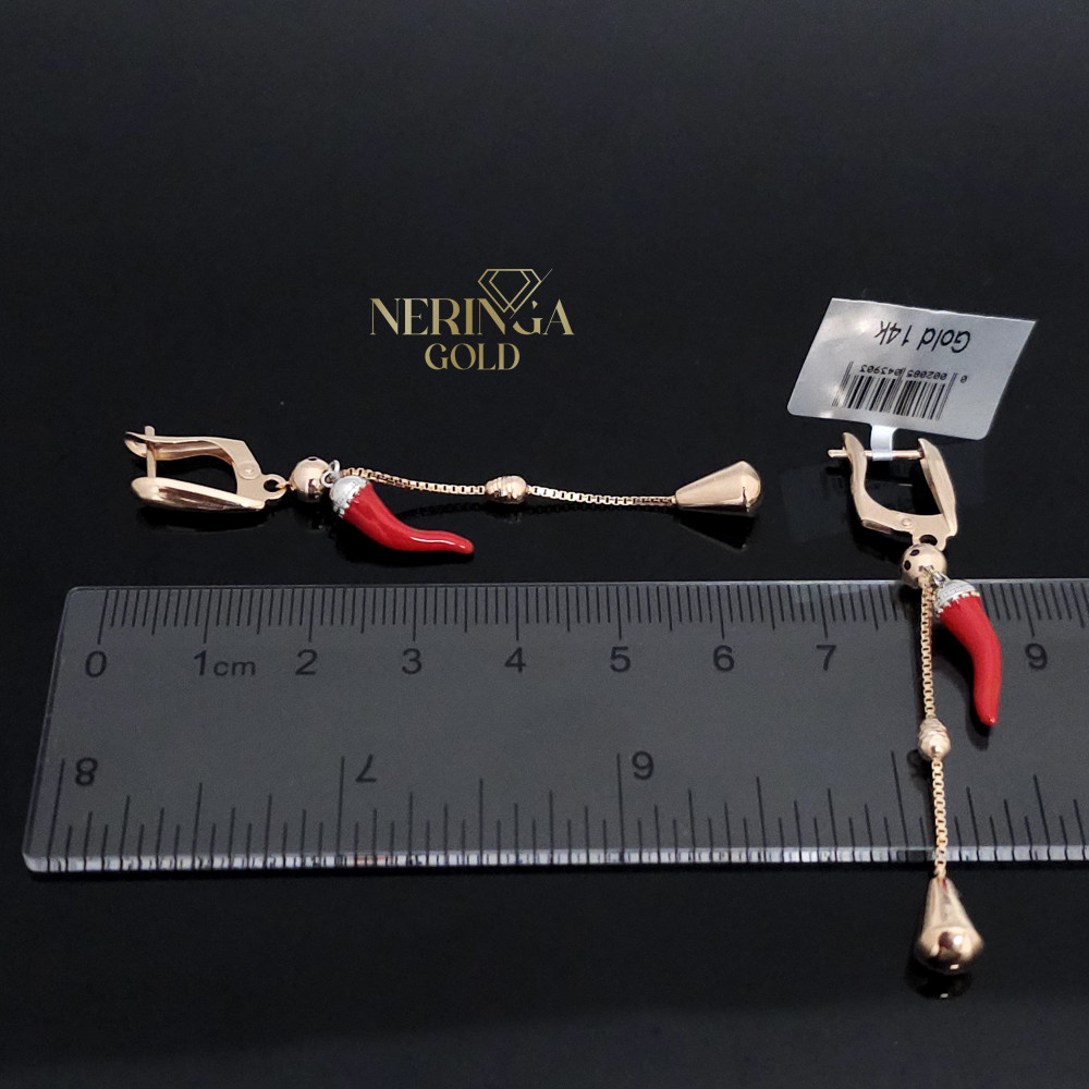 Rose gold english lock earrings #65974