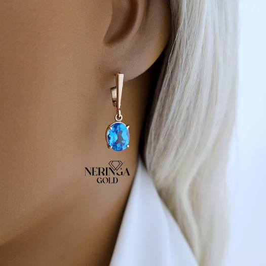 Rose gold english lock earrings #65814