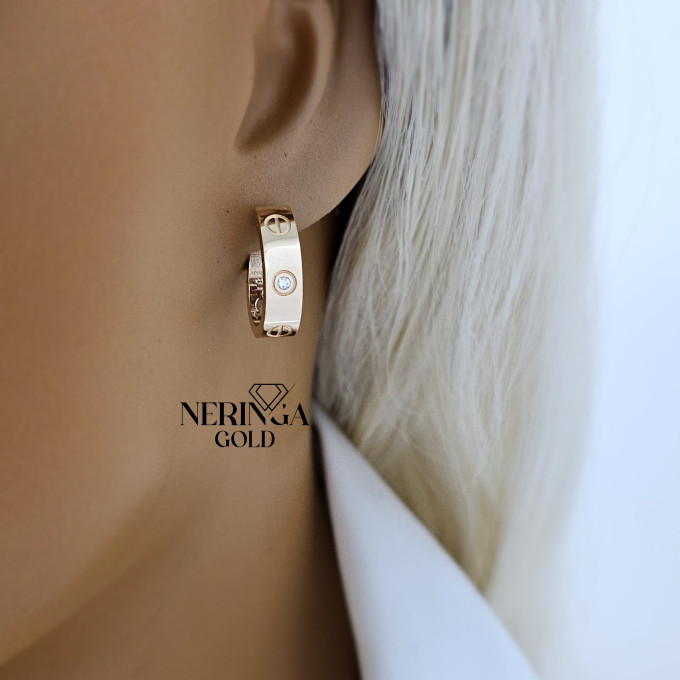 Rose gold english lock earrings #65819 Rose gold english lock earrings #65819