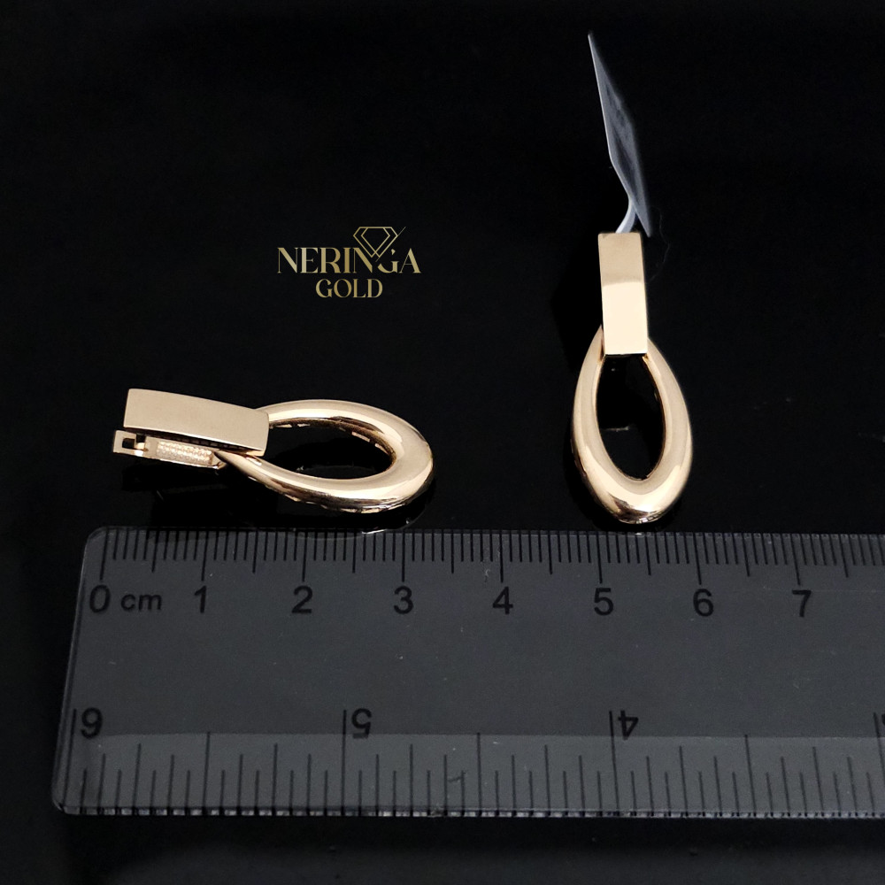 Rose gold english lock earrings #65935