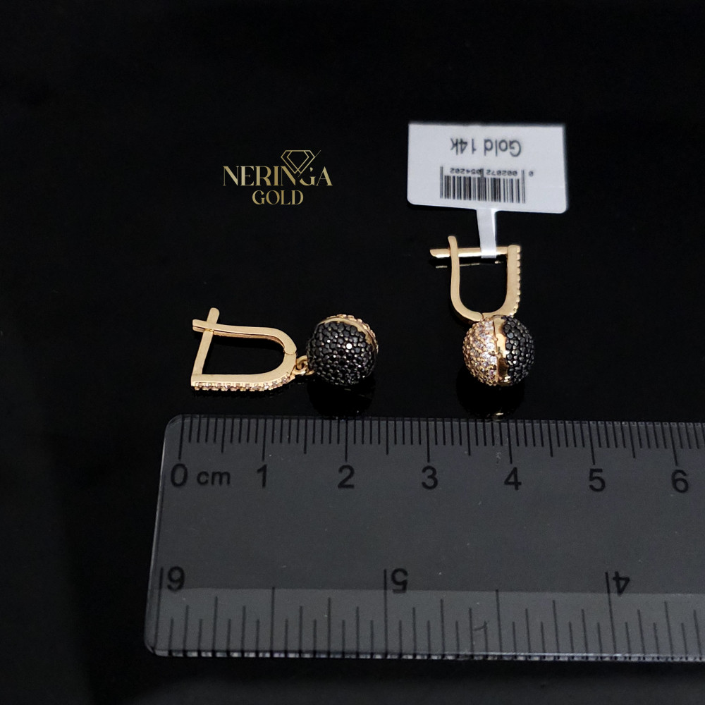 Rose gold english lock earrings #65946