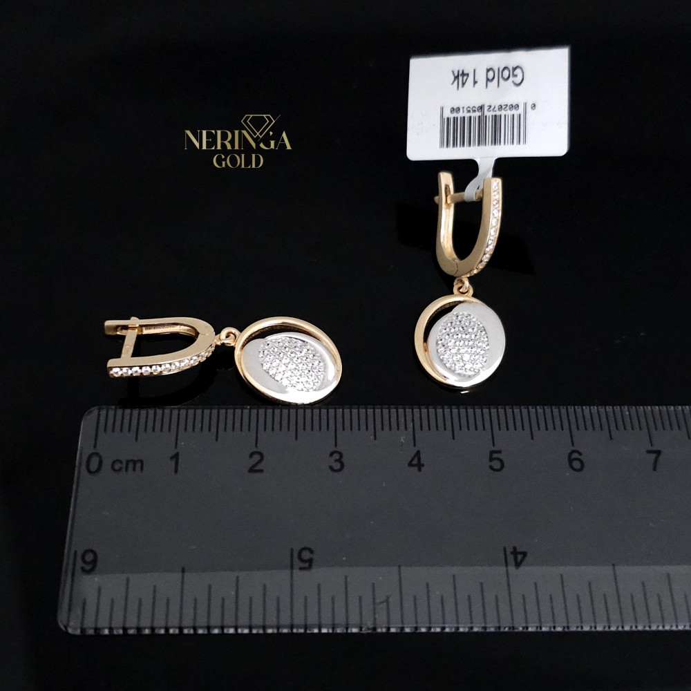 Rose gold english lock earrings #65941