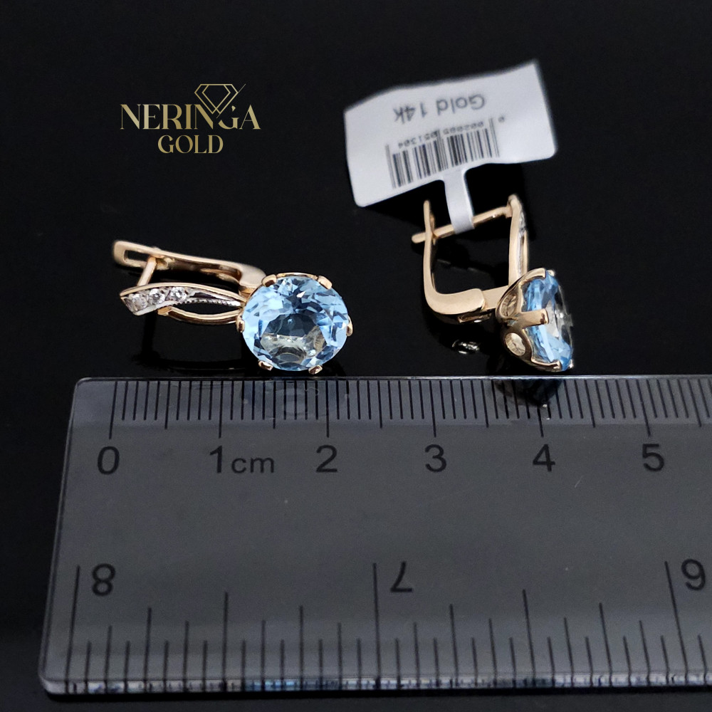 Rose gold english lock earrings #65791