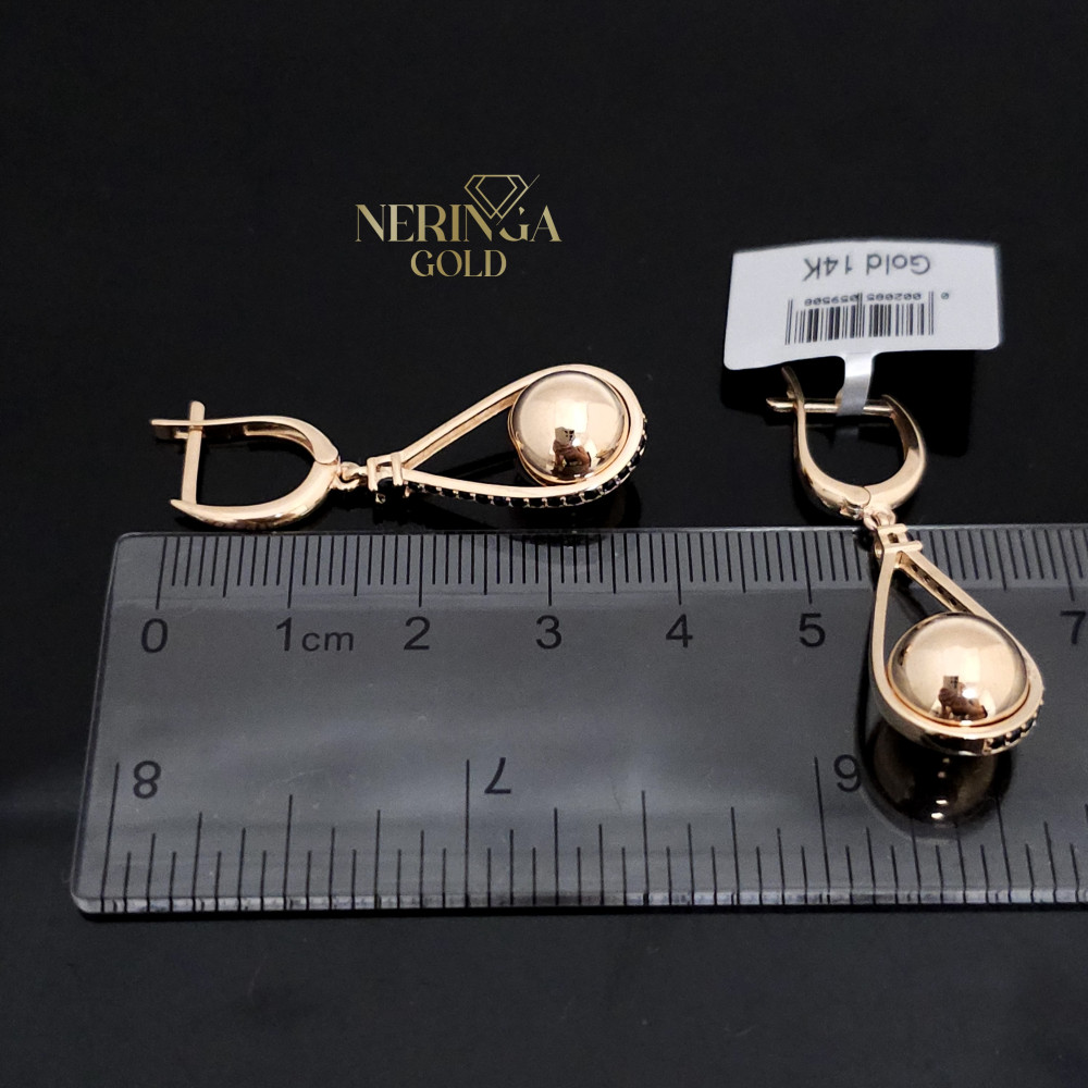 Rose gold english lock earrings #65945