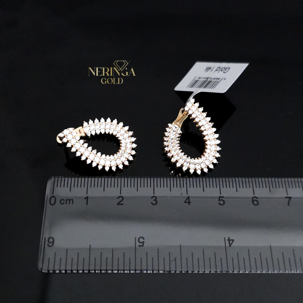 Rose gold english lock earrings #66015