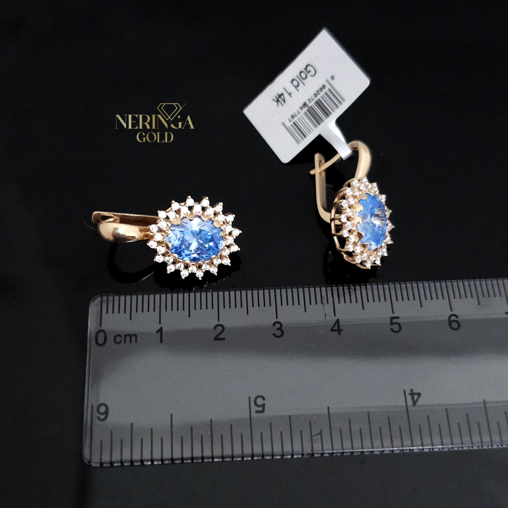 Rose gold english lock earrings #65797