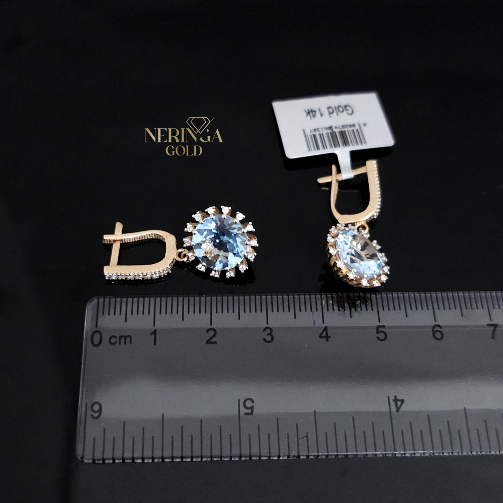 Rose gold english lock earrings #65793