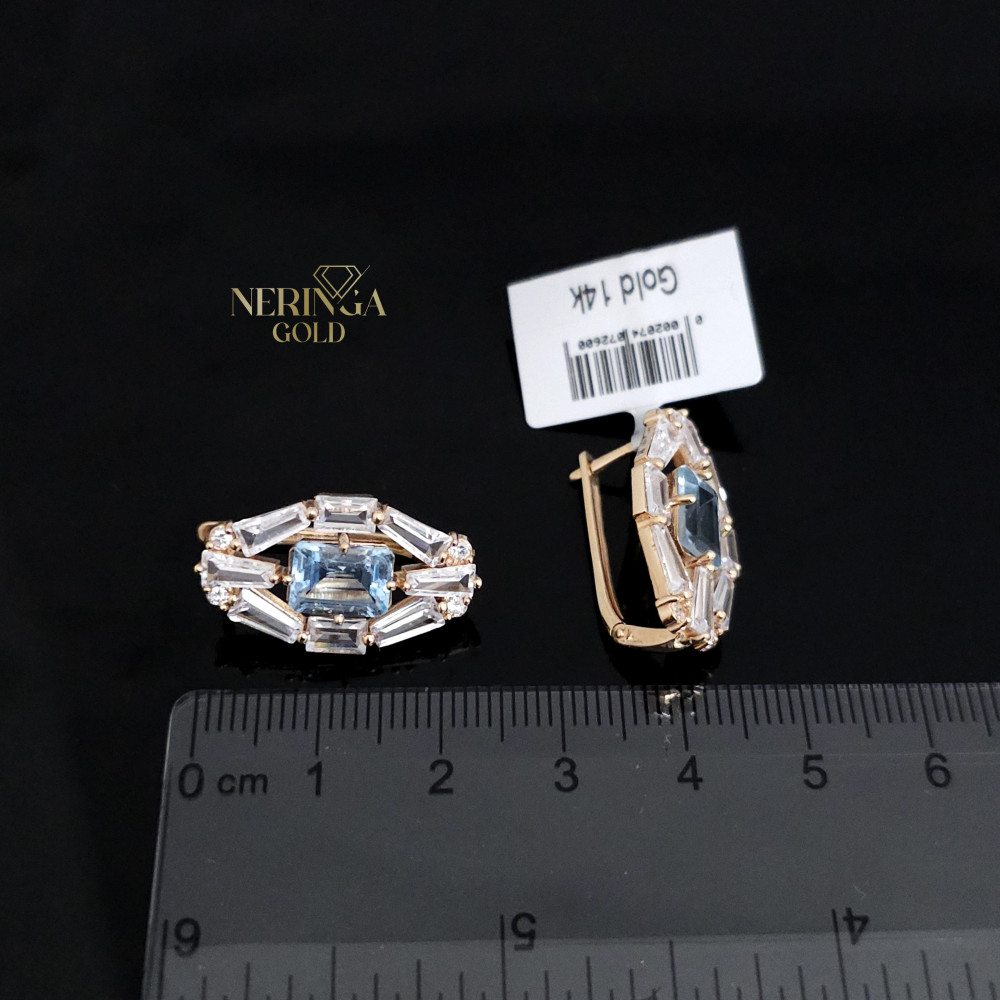 Rose gold english lock earrings #65792