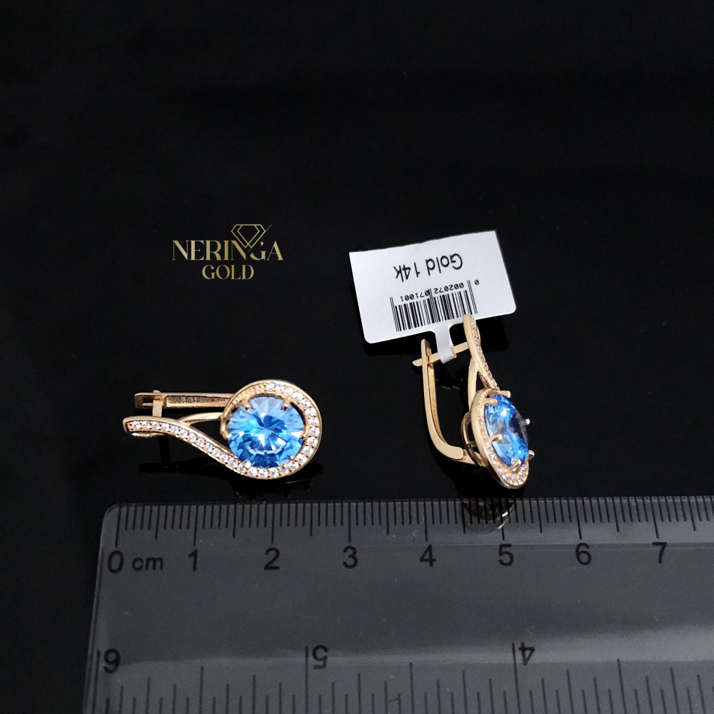 Rose gold english lock earrings #65799