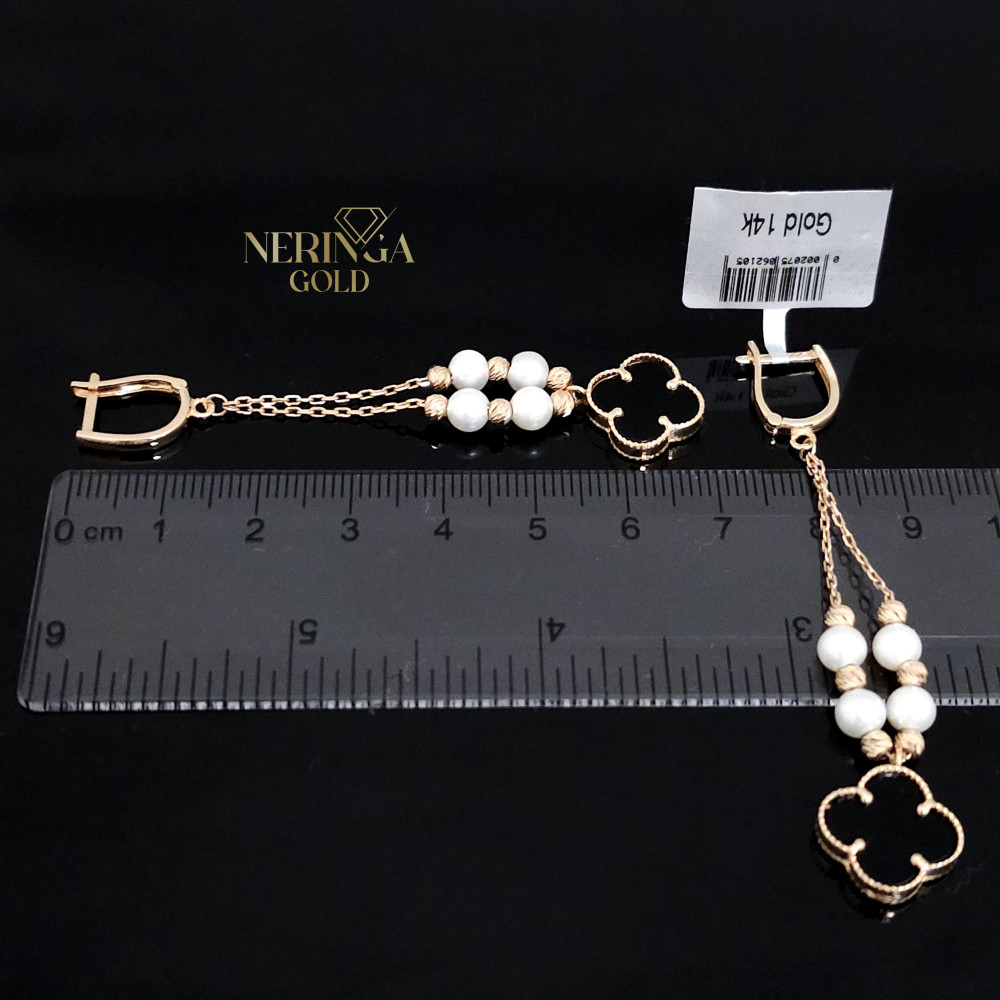 Rose gold english lock earrings #66000