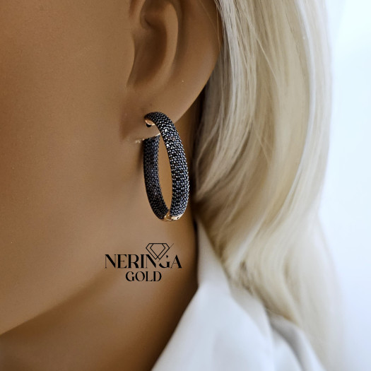 Rose gold hoop earrings #66184