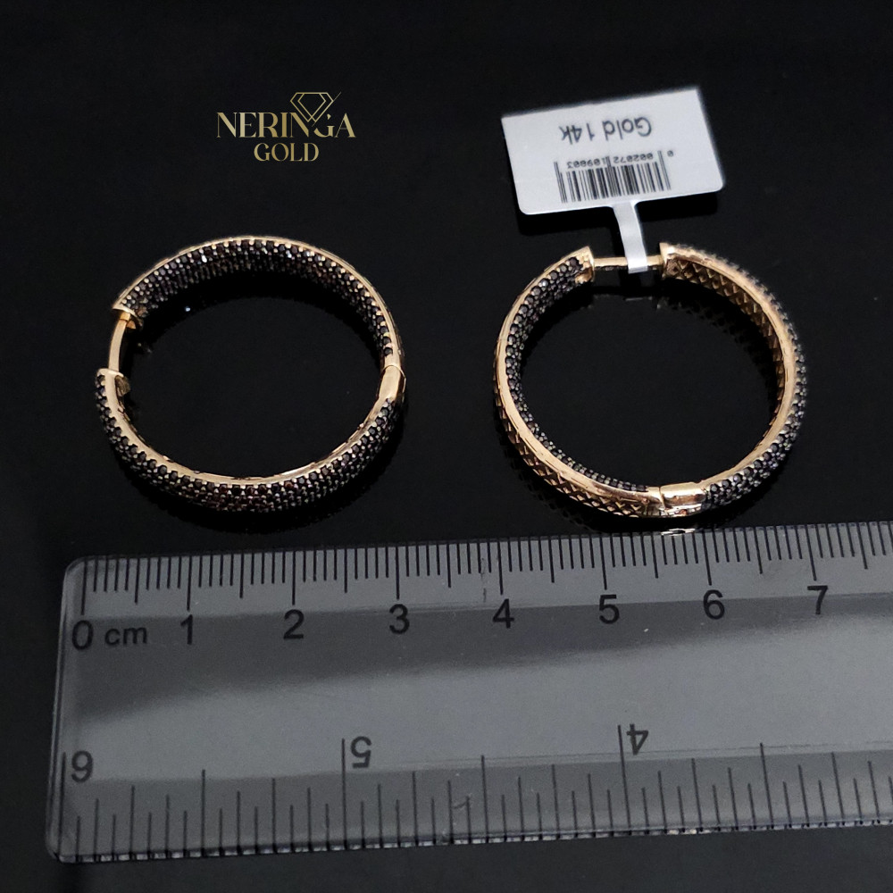 Rose gold hoop earrings #66184
