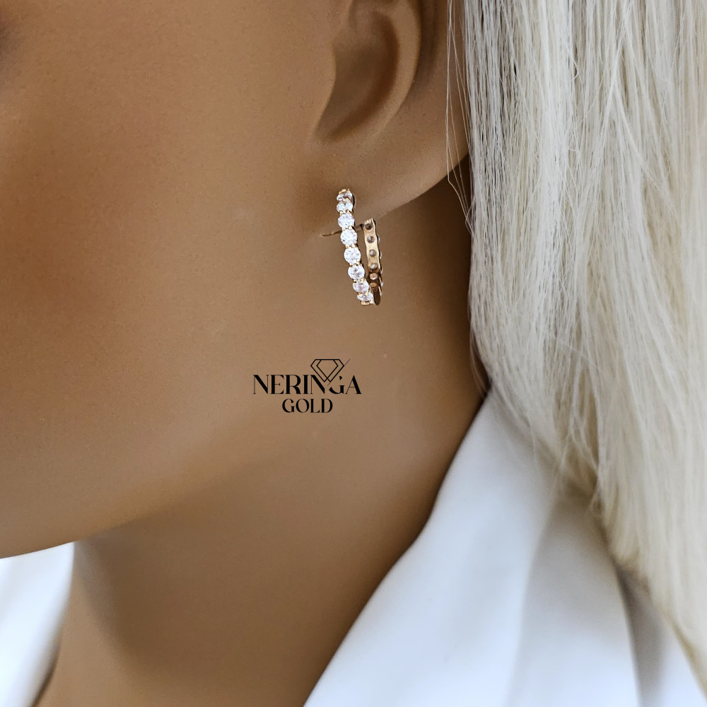 Rose gold hoop earrings #66174