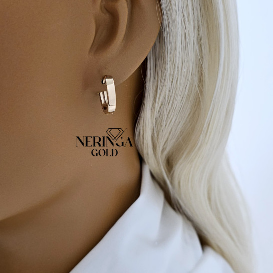 Rose gold hoop earrings #66175