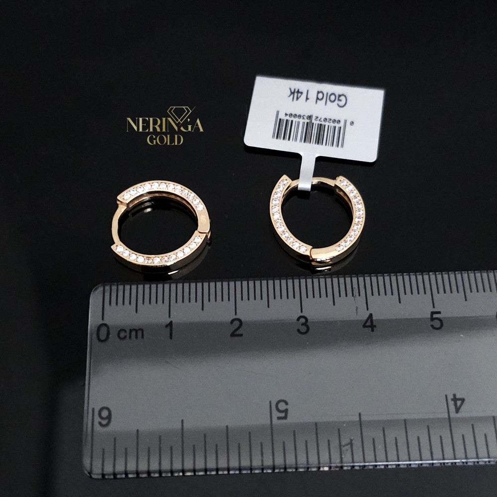 Rose gold hoop earrings #66175