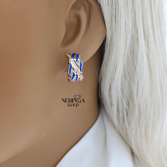 Rose gold hoop earrings #66187