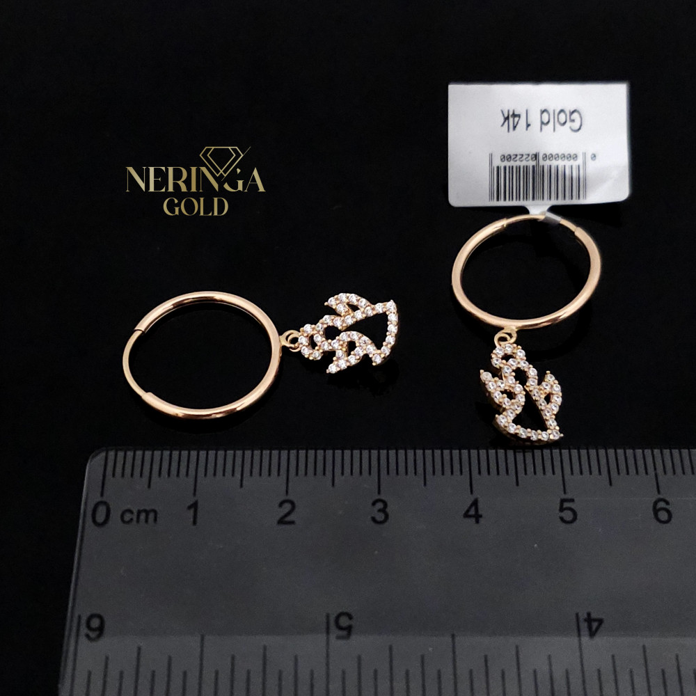 Rose gold hoop earrings #66186
