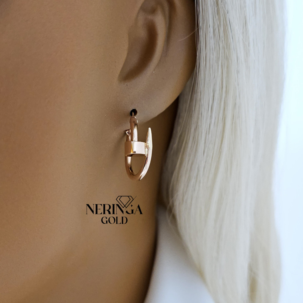 Rose gold hoop earrings #66185