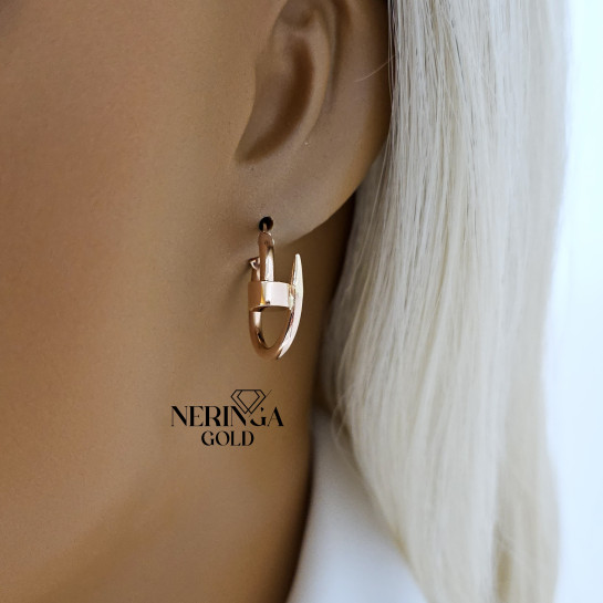 Rose gold hoop earrings #66185