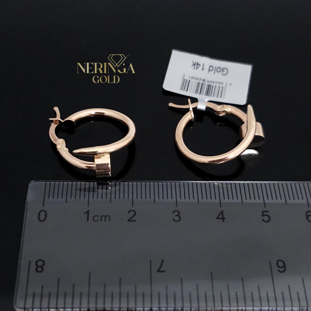 Rose gold hoop earrings #66185