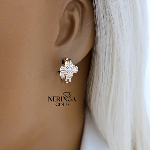 Rose gold hoop earrings #66172