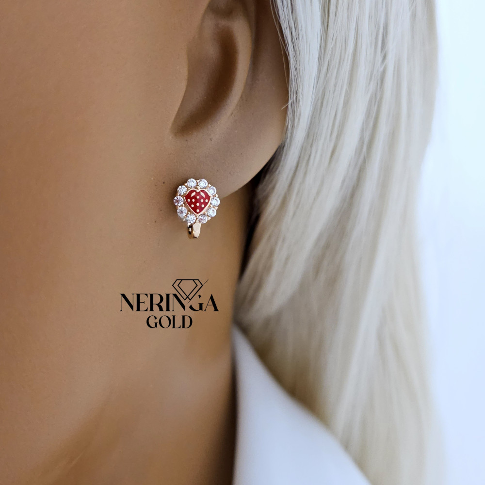 Rose gold children earrings #66269