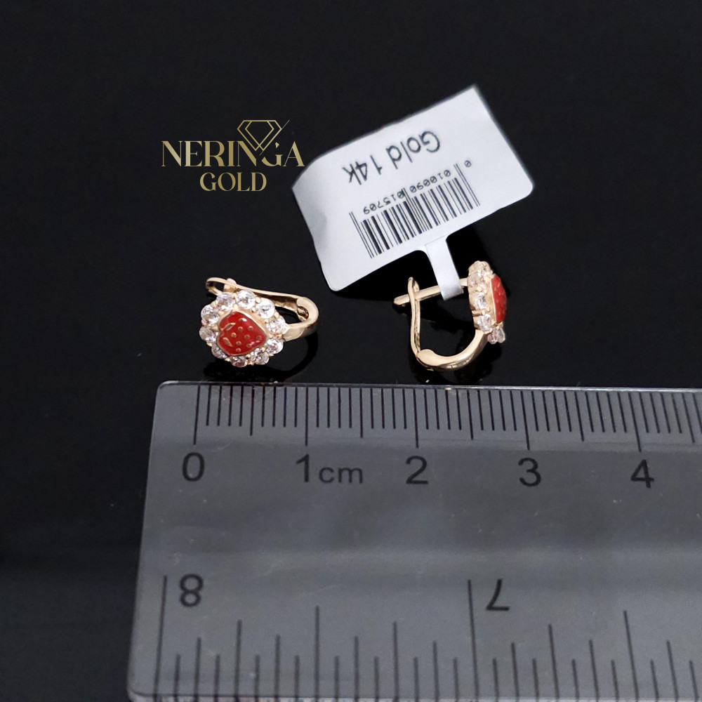 Rose gold children earrings #66269