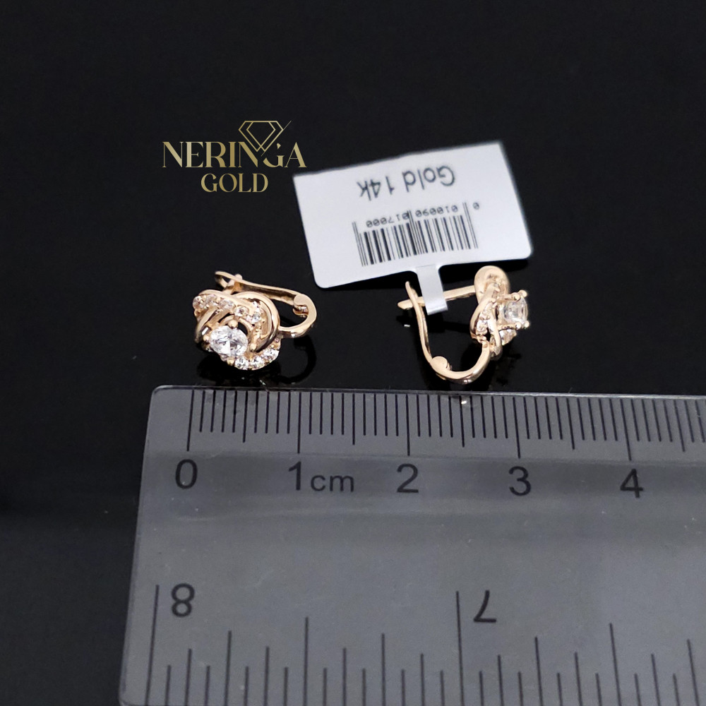 Rose gold children earrings #66287