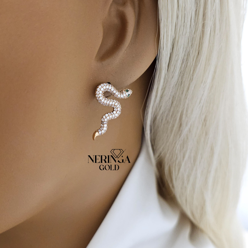 Rose gold stud earrings #66337