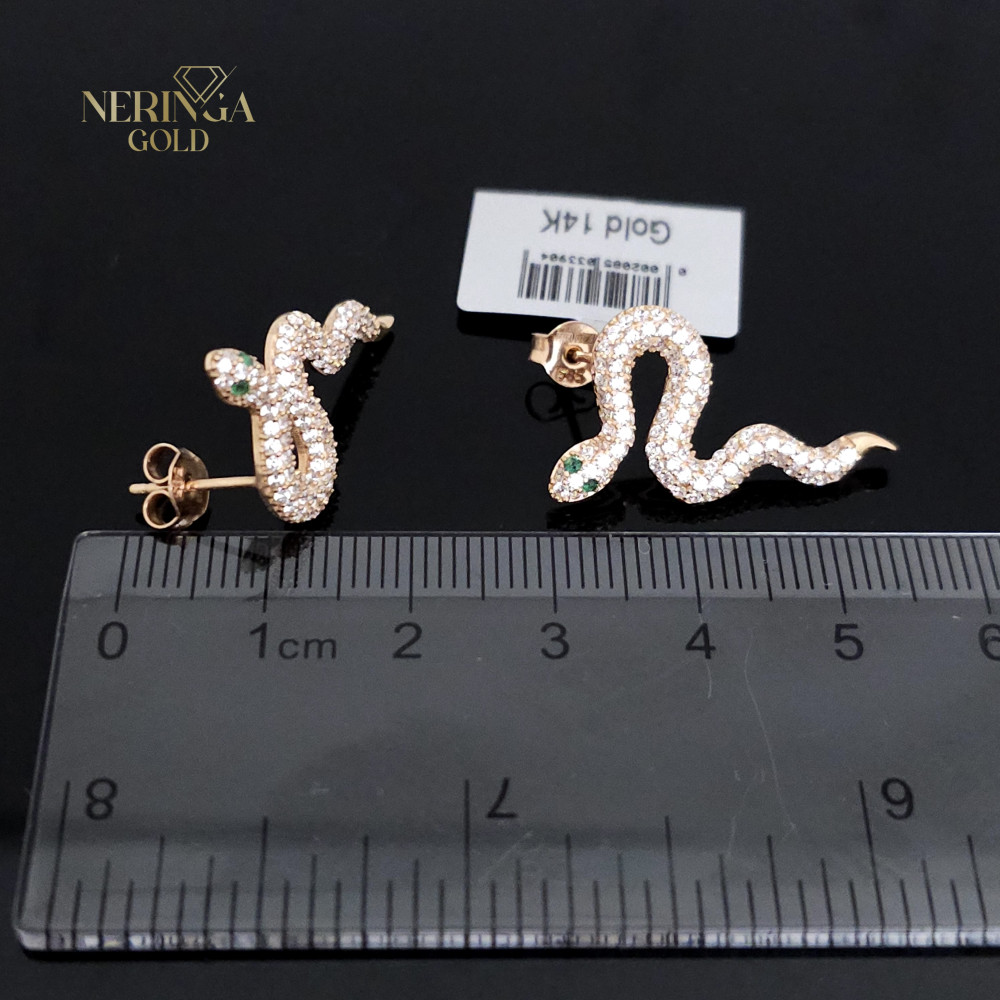 Rose gold stud earrings #66337