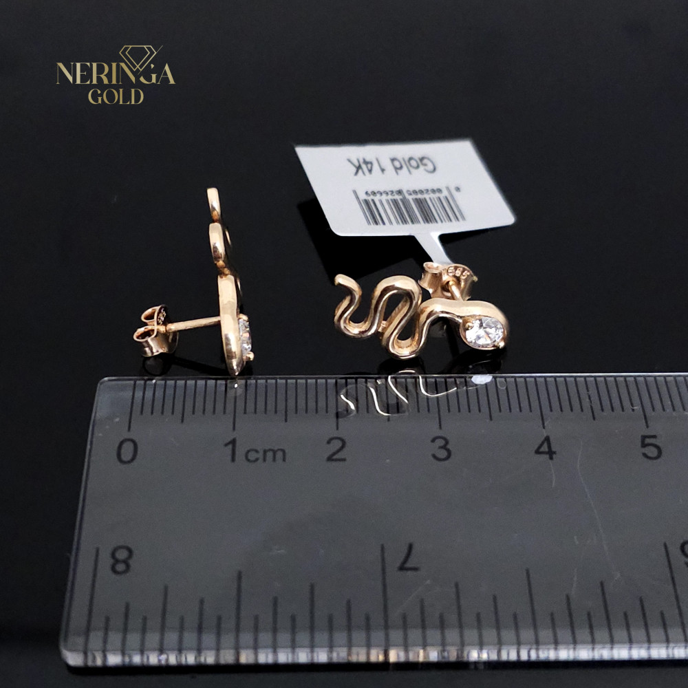 Rose gold stud earrings #66305