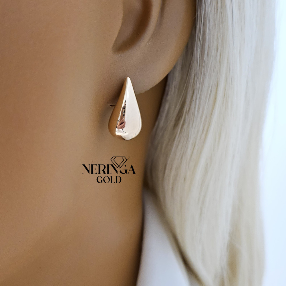 Rose gold stud earrings #66348