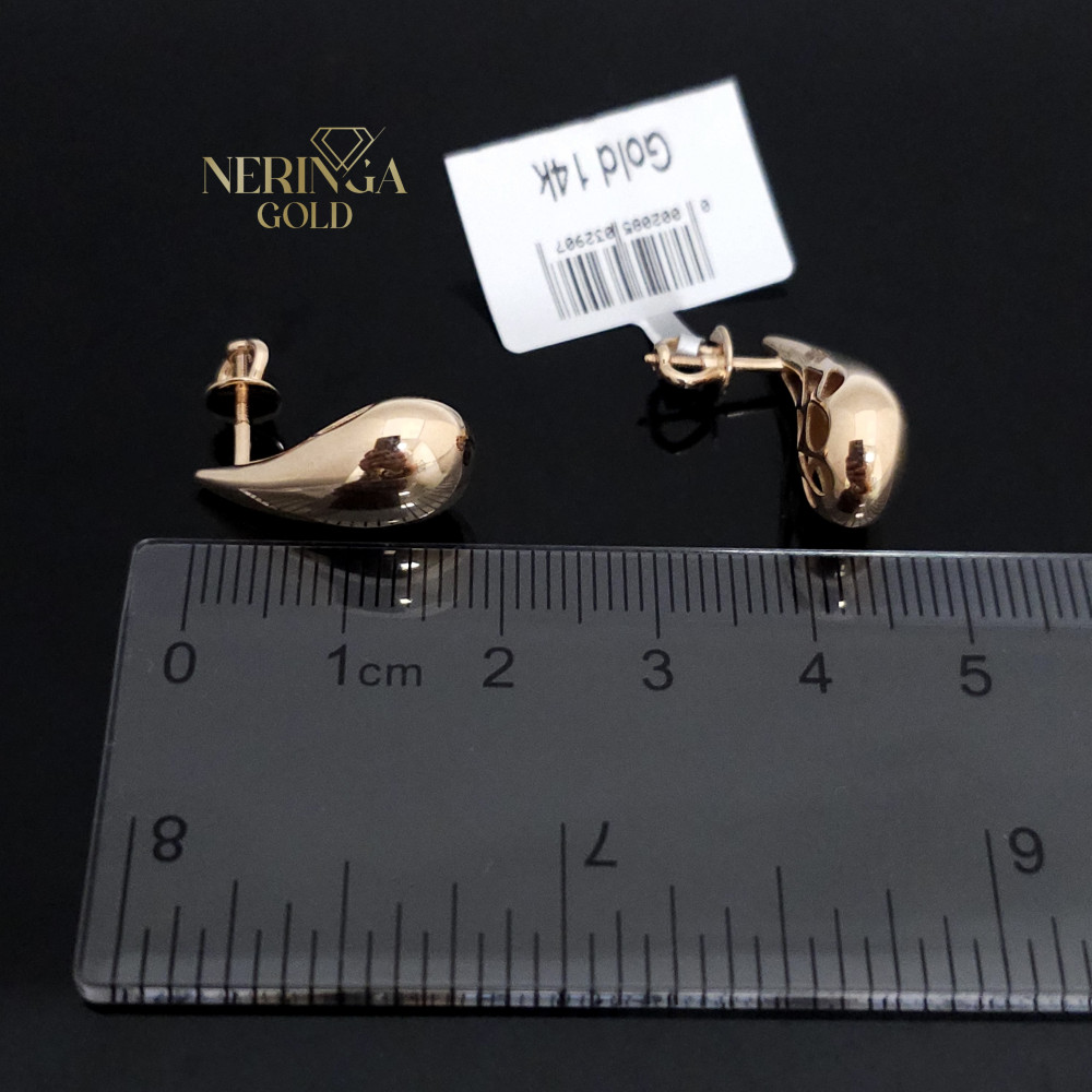 Rose gold stud earrings #66348
