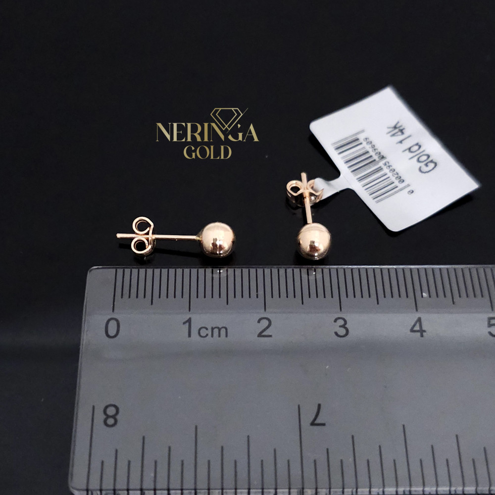 Rose gold stud earrings #66309