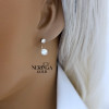 White rose gold stud earrings #66350
