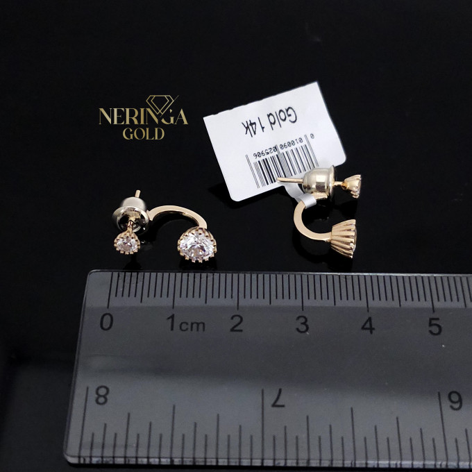 White rose gold stud earrings #66350