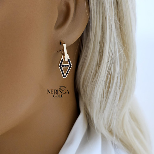 Rose gold earring #66222