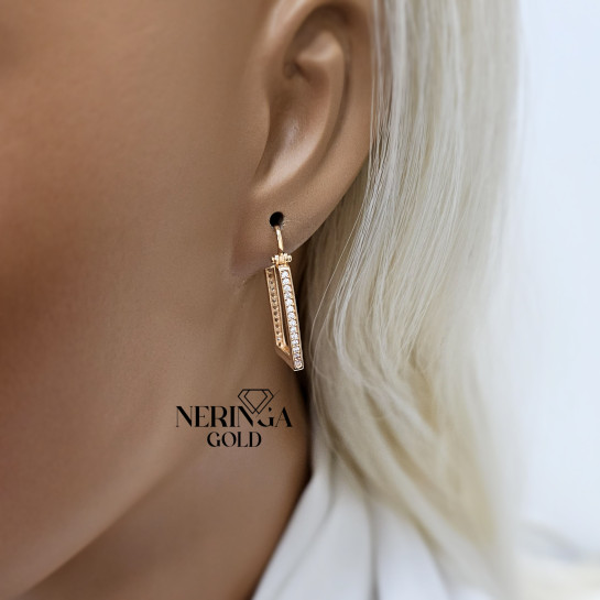 Rose gold earring #66234
