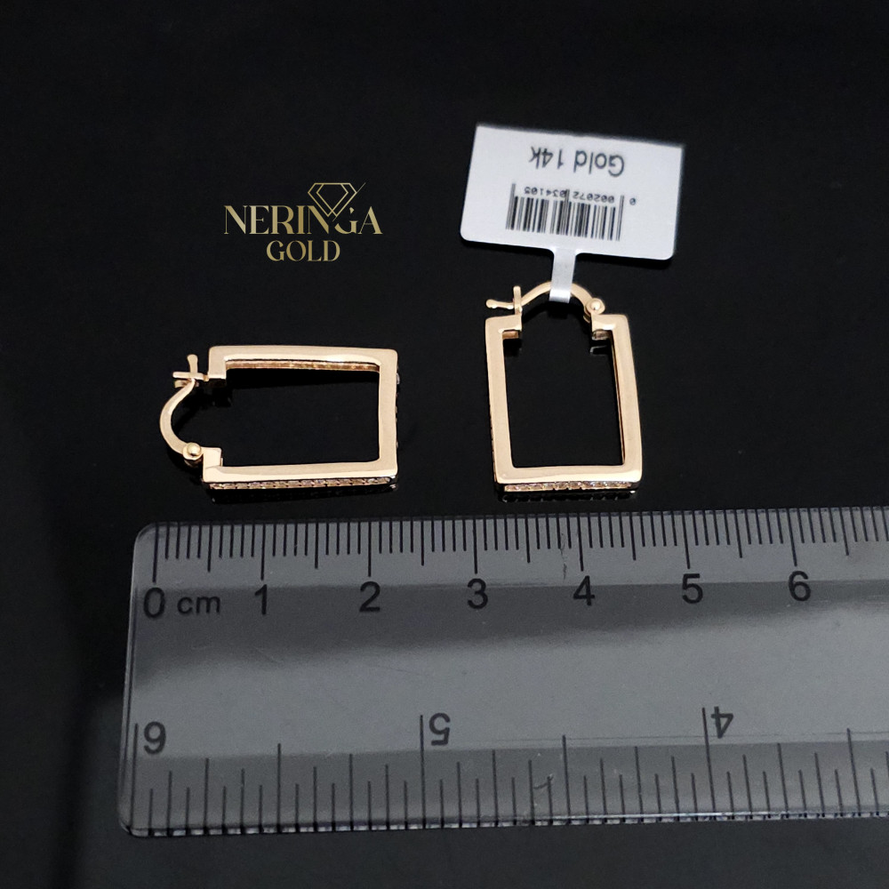 Rose gold earring #66234
